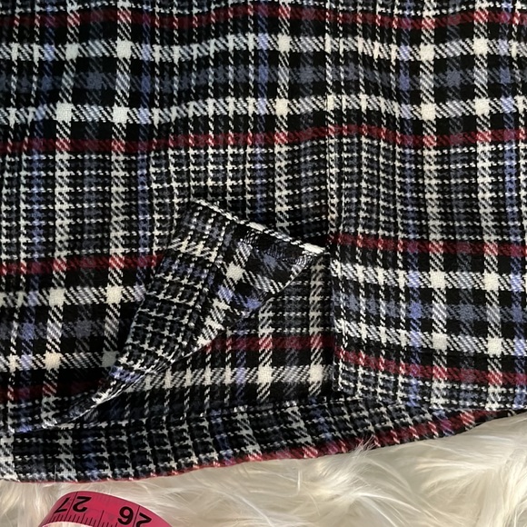 Plaided Mini Skirt Blue & Black Side Split Back Zipper Juniors Size Small - Picture 9 of 9